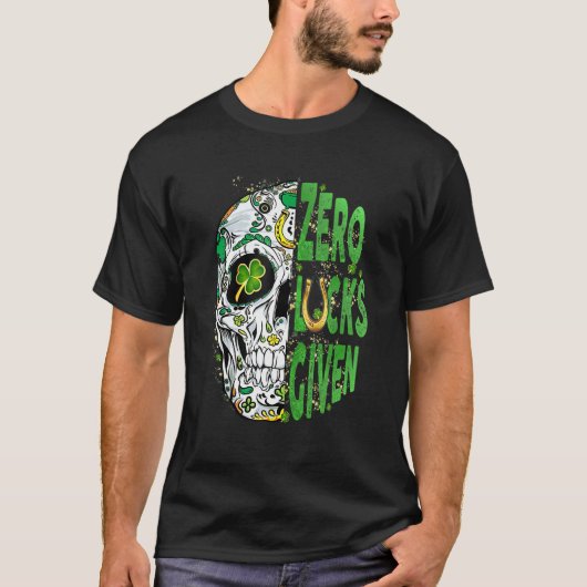 Sugar Skull Leprechaun Hat St Patricks Day of Dead Tシャツ (正面)
