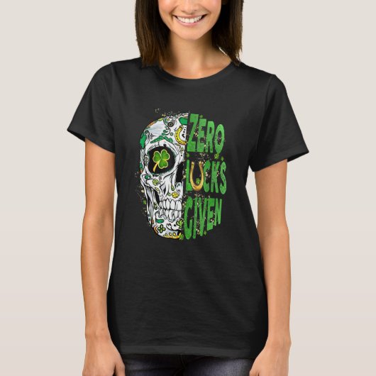 Sugar Skull Leprechaun Hat St Patricks Day of Dead Tシャツ (正面)