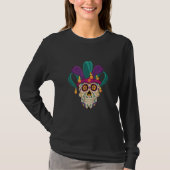 Sugar Skull Mardi Gras Carnival New Orleans Tシャツ (正面)