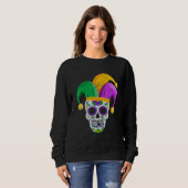 Sugar Skull Mardi Gras Party Apparel  Men Women Ki スウェットシャツ (正面フル)