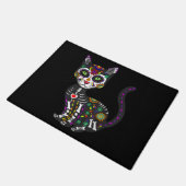 Sugar Skull Mexican Cat Halloween Day Of The Dead ドアマット (アングル)