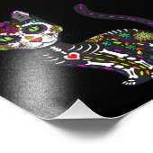 Sugar Skull Mexican Cat Halloween Day Of The Dead フォトプリント (角)