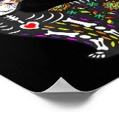 Sugar Skull Mexican Cat Halloween Day Of The Dead ポスター (角)