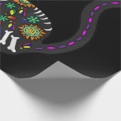 Sugar Skull Mexican Cat Halloween Day Of The Dead ラッピングペーパー (角)