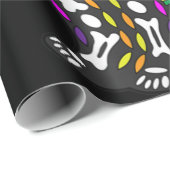 Sugar Skull Mexican Cat Halloween Day Of The Dead ラッピングペーパー (ロールコーナー)