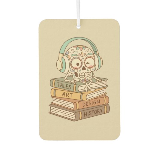 Sugar Skull Passionate About Reading カーエアーフレッシュナー (正面)