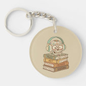Sugar Skull Passionate About Reading キーホルダー (正面)
