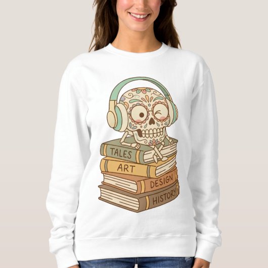 Sugar Skull Passionate About Reading スウェットシャツ (正面)
