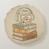 Sugar Skull Passionate About Reading ラウンドクッション (裏面)