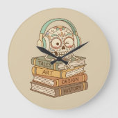 Sugar Skull Passionate About Reading ラージ壁時計 (正面)