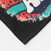 Sugar Skull Psychedelic Sun Retro Surf Ocean Waves フリースブランケット (角)