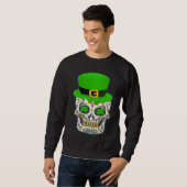 Sugar Skull Saint Patricks Day Of Dead Lucky Hallo スウェットシャツ (正面フル)