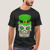 Sugar Skull Saint Patricks Day Of Dead Lucky Hallo Tシャツ (正面)