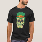 Sugar Skull Saint Patricks Day of Dead Mexican Men Tシャツ (正面)