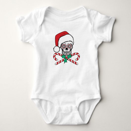Sugar Skull Santa ベビーボディスーツ (正面)