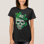 Sugar Skull St Patricks Day Irish Skull Leprechaun Tシャツ (正面)