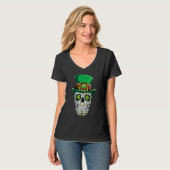 Sugar Skull St Patricks Day Of The Dead Women Men  Tシャツ (正面フル)