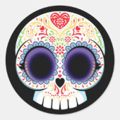 Sugar Skull Sticker ラウンドシール (正面)