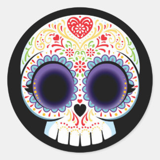 Sugar Skull Sticker ラウンドシール