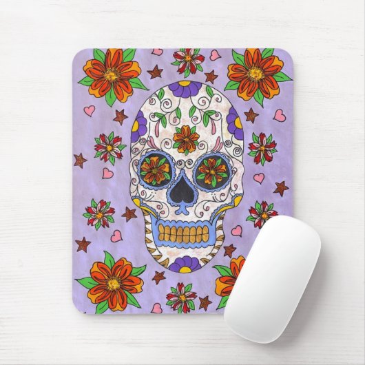 Sugar Skull with Marigolds マウスパッド (マウス)