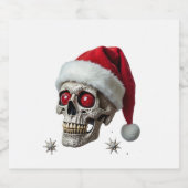 Sugar Skull with Santa Hat Tee Christmas Pajama Xm スパークリングワインラベル (シングルラベル)