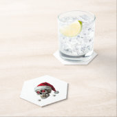 Sugar Skull with Santa Hat Tee Christmas Pajama Xm ペーパーコースター (インサイチュ)