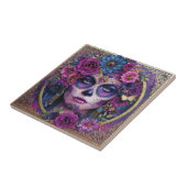 Sugar Skull Woman Day Of The Dead Ceramic Tile タイル (側面)