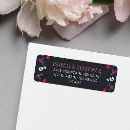 Sugar Skulls Day of the Dead Return Address ラベル