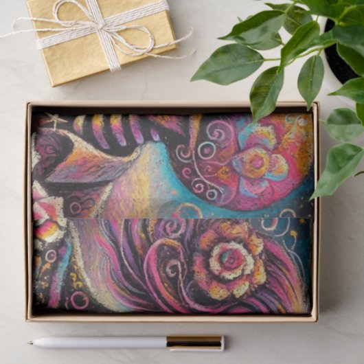 Sugar Skulls in Love Chalk Pastel Decoupage 薄葉紙 (ギフト)