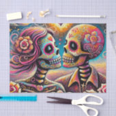 Sugar Skulls in Love Chalk Pastel Decoupage 薄葉紙 (クラフト)