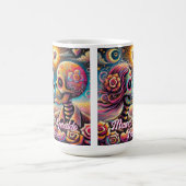 Sugar Skulls in Love Chalk Pastel Personalized コーヒーマグカップ (中央)