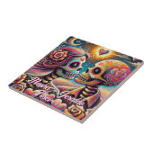 Sugar Skulls in Love Chalk Pastel Personalized タイル (側面)