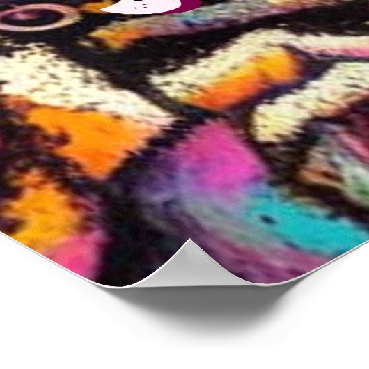 Sugar Skulls in Love Chalk Pastel Personalized ポスター (角)