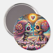 Sugar Skulls in Love Chalk Pastel Personalized マグネット (正面/裏面)