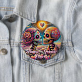 Sugar Skulls in Love Chalk Pastel Personalized 缶バッジ (インサイチュ)