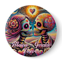 Sugar Skulls in Love Chalk Pastel Personalized