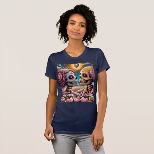 Sugar Skulls in Love Chalk Pastel Personalized Tシャツ (正面フル)