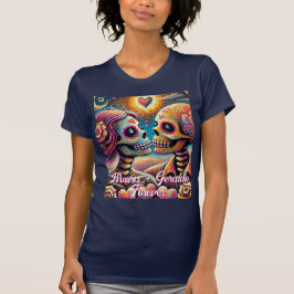 Sugar Skulls in Love Chalk Pastel Personalized Tシャツ