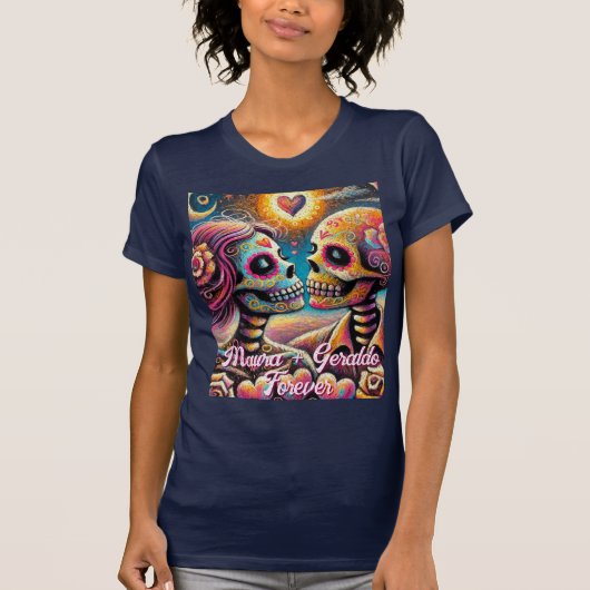Sugar Skulls in Love Chalk Pastel Personalized Tシャツ (正面)