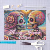 Sugar Skulls in Love Personalized Decoupage 薄葉紙 (クラフト)