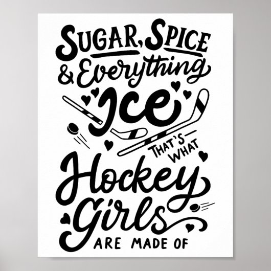 Sugar Spice Amp; Everying Ice Cute Hockey Girl T ポスター (正面)