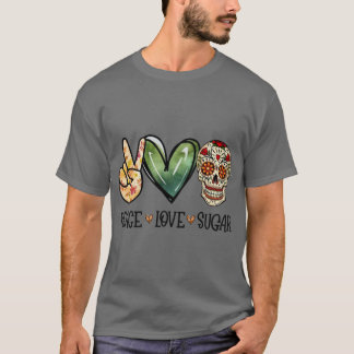 Sugar Tattoo Skulls Funny Halloween Thanksgiving O Tシャツ