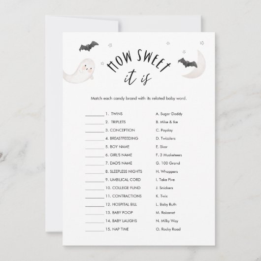 SUGARBOOどのように甘いハロウィーンベビーゲーム 招待状 (正面)