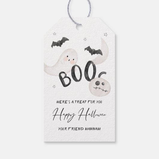 SUGARBOOハロウィーンかわいい幽霊ギフトメッセージカード ギフトタグ (裏面)