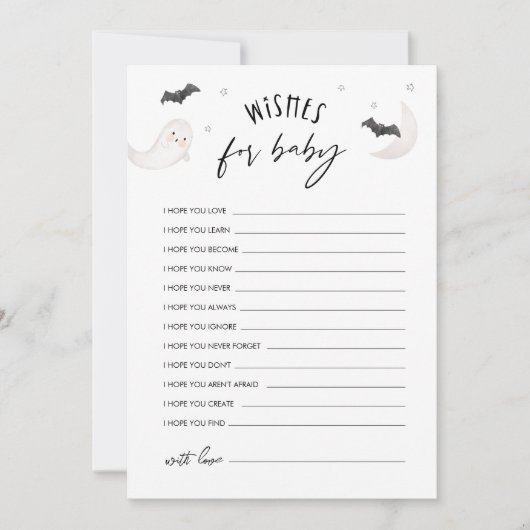 SUGARBOOハロウィーンの願い事ベビーアドバイスカード 招待状 (正面)