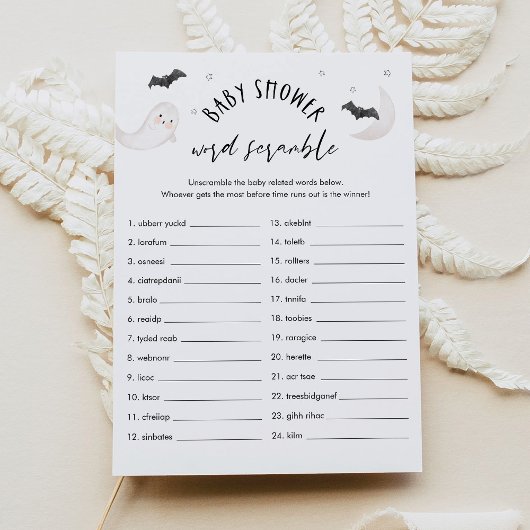 SUGARBOOハロウィーンベビー単語スクランブルゲームカード 招待状