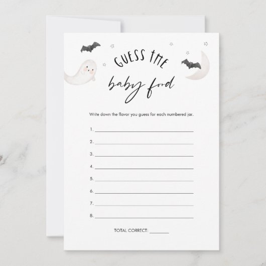 SUGARBOOハロウィーン推測ベビーフードゲームカード 招待状