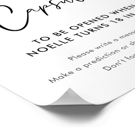 SUGARBOOハロウィーン時間カプセル赤ちゃんシャワーのサイン ポスター (角)