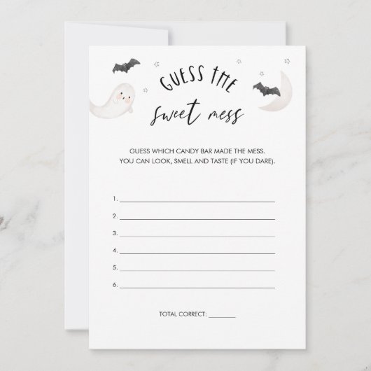 SUGARBOOハロウィーン甘い混乱ゲームカードを推測 招待状 (正面)