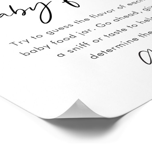 SUGARBOO、ベビーの食のゲームのサインを推測 ポスター (角)